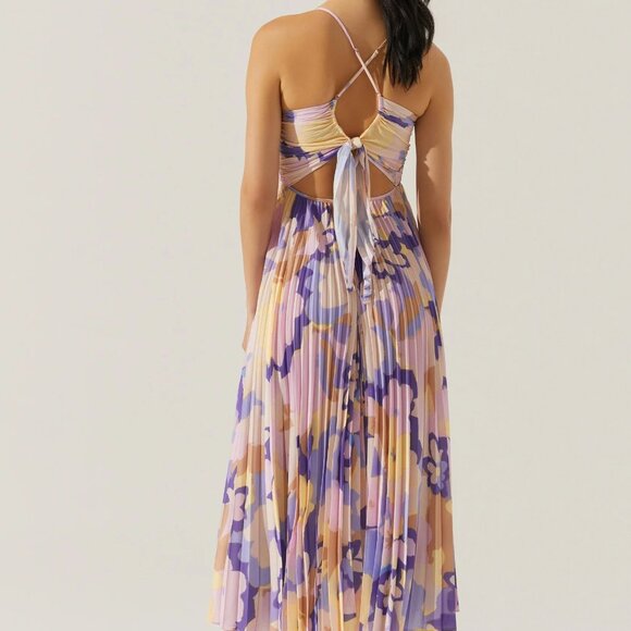 Blythe Floral Plisse Midi Dress - Picture 6 of 6